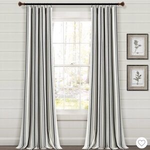 42” x 108” Farmhouse Cotton Blend Striped Curtains